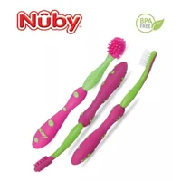 Nuby Set de 3 Piezas para El Cuidado de Dientes Y Encias Rosa