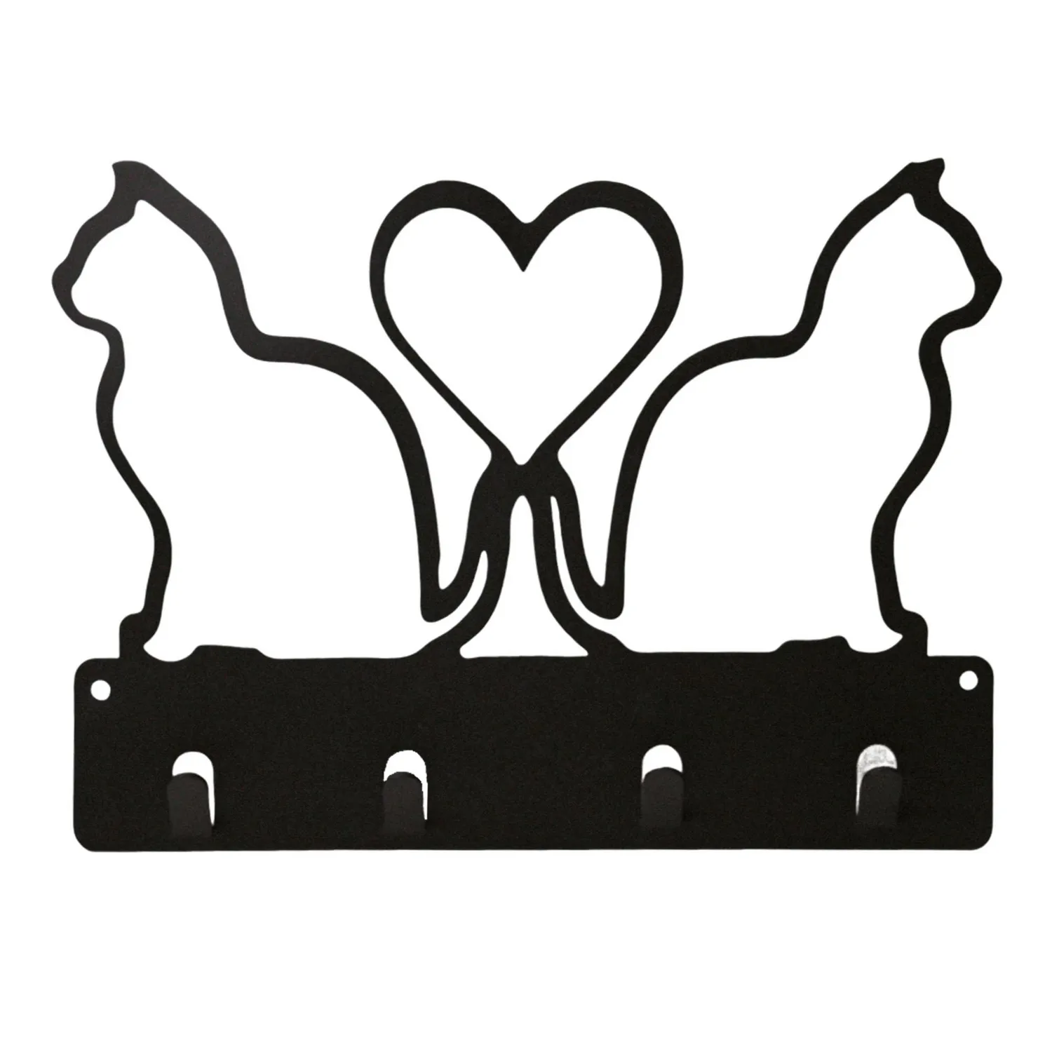 Perchero Dos Gatos Corazon