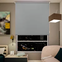 Cortina Enrollable Blackout 200X180Cm Gris