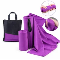 Toalla Microfibra Fitnics Set X2 (120x60 + 80x30) + Estuche Morado