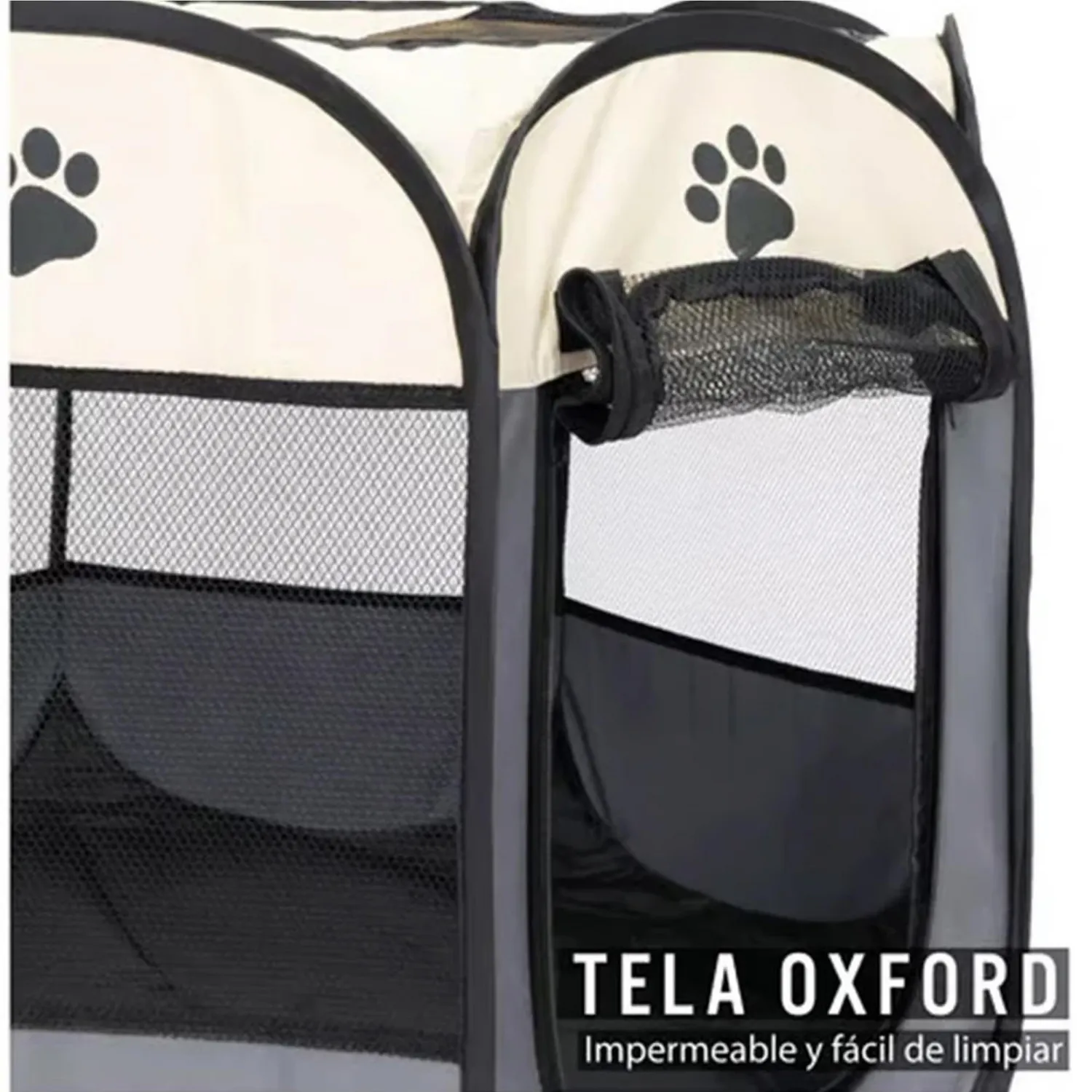Corral Para Mascotas Portátil 80X74X58Cm Mediano Gris 8