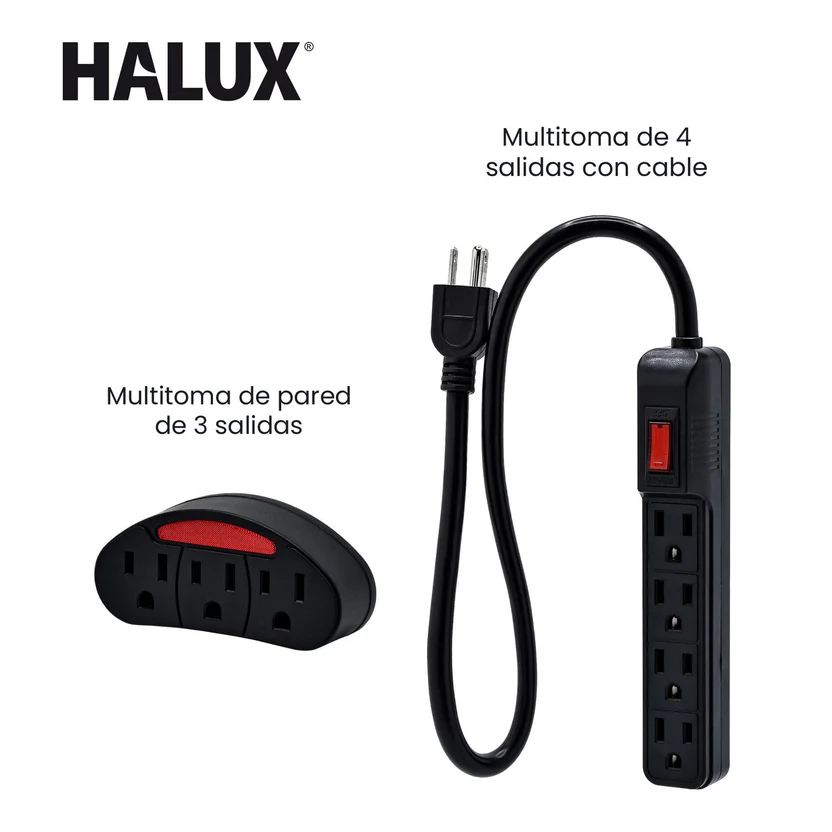 Kit Eléctrico Negro Multitoma 4 Sal + Multitoma Pared - Homecenter.com.co