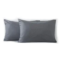Set de 2 Fundas Almohada 50x75cm  Microfibra Gris