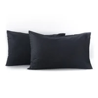 Set de 2 Fundas Almohada 50x75cm  Microfibra Negro