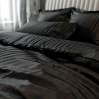 Funda Duvet A Rayas Cama Sencilla Color Negro