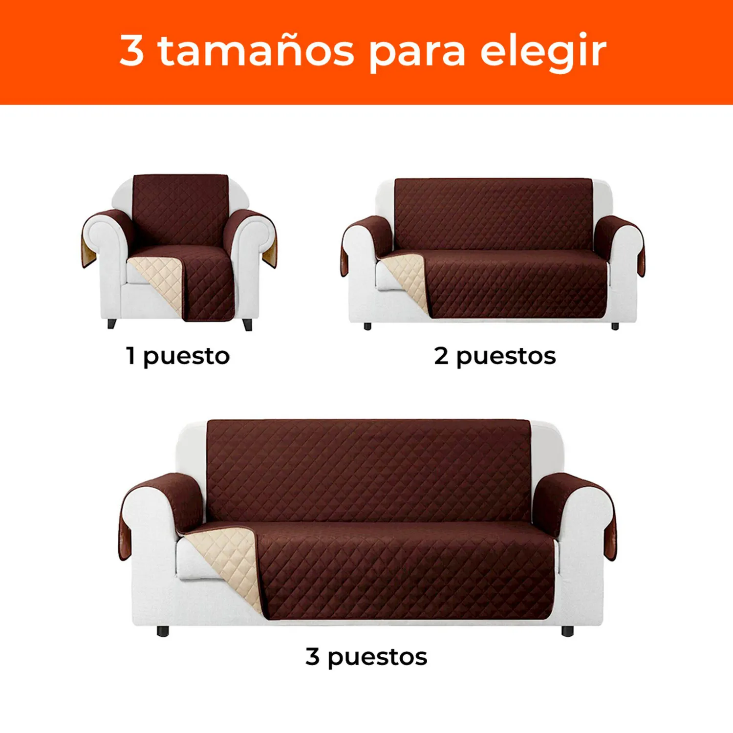 Protector de Sofá Doble Faz Sofá Saver 3 Puesto 5