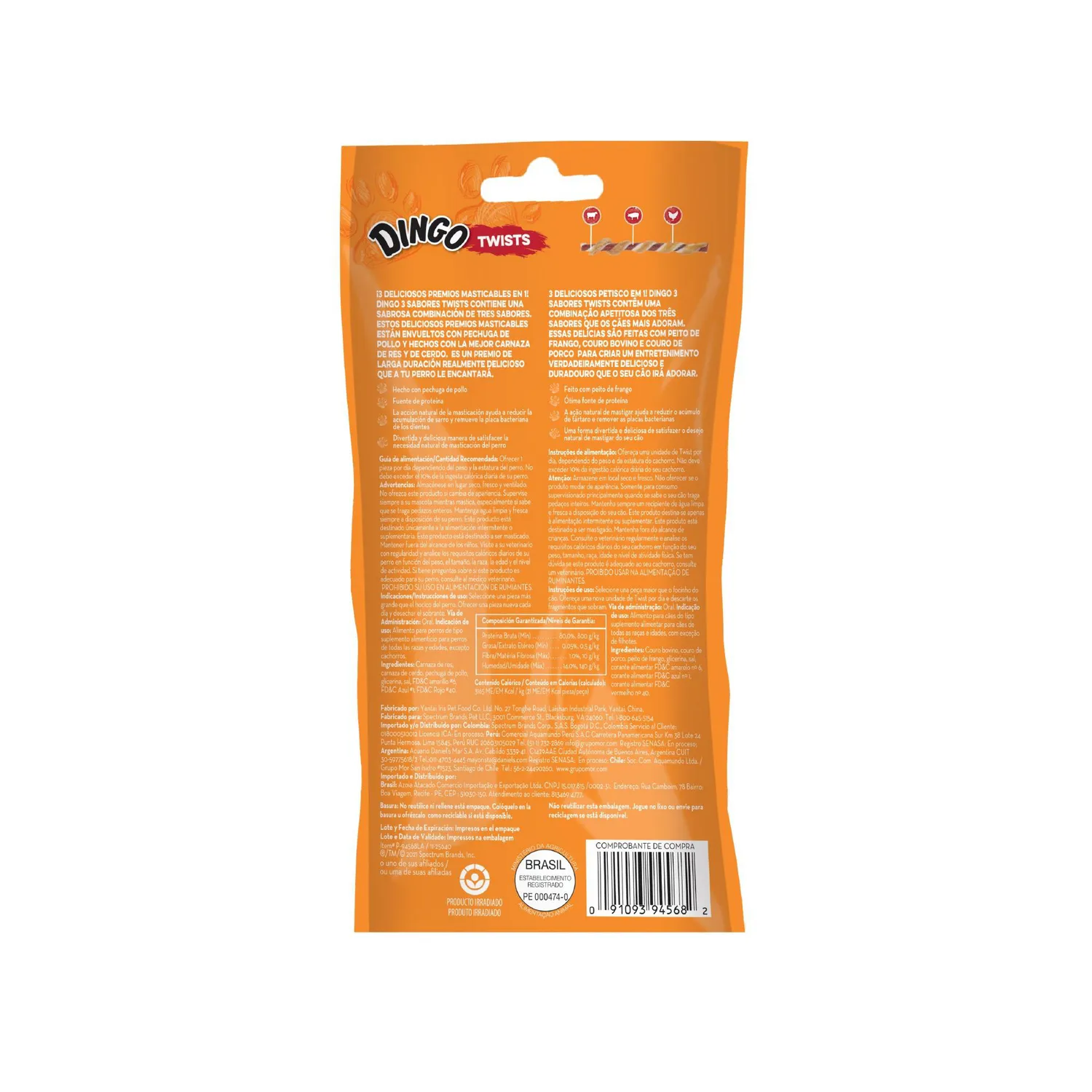 Snack Para Perro Dingo Twist 3 Sabores 5 Unidades Dingo