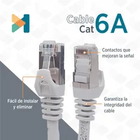 Patch Cord de Cobre SFTP VCP Cat 6A Pcv6A-03g Gris x 0.9 m