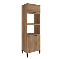 Alacena Despensa Porta Microondas 70Cm En Mdp 15Mm 3 Puertas Freijo