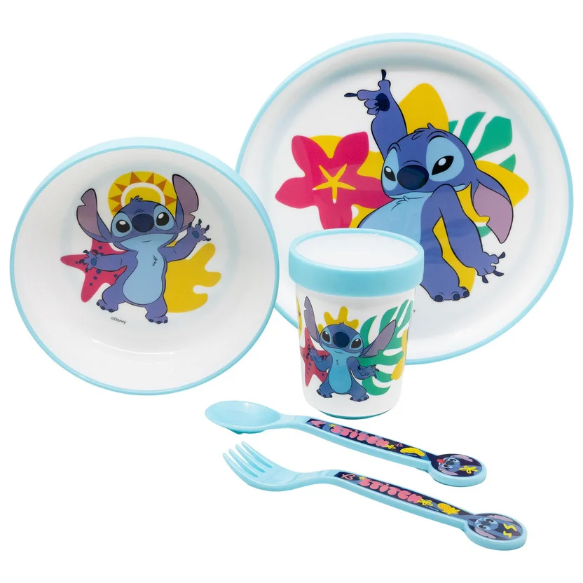 Set de Vajilla Bicolor 5 Piezas Stich - Homecenter.com.co