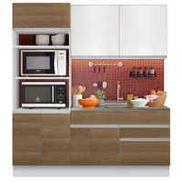 Cocina Integral Lívia 1.90m Blanco/marron/blanco