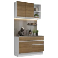 Cocina Integral Glamy 1.20 m con Encimera Blanco/Marrón 08