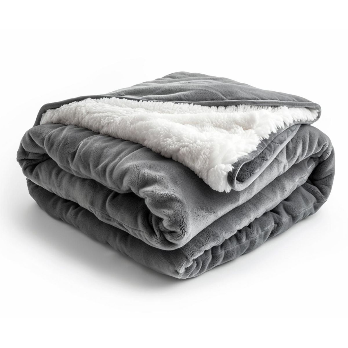 KARYTEX - Cobija Lisa Piel De Durazno Con Ovejera Cama Doble Color Gris