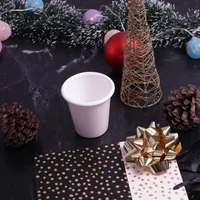 Vaso de 8cm x 8cm Peltre Blanco con Borde Blanco Set X 6 Unidades