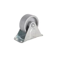 Rueda Fija de Acero Gris para Carga Pesada con Montaje en Placa