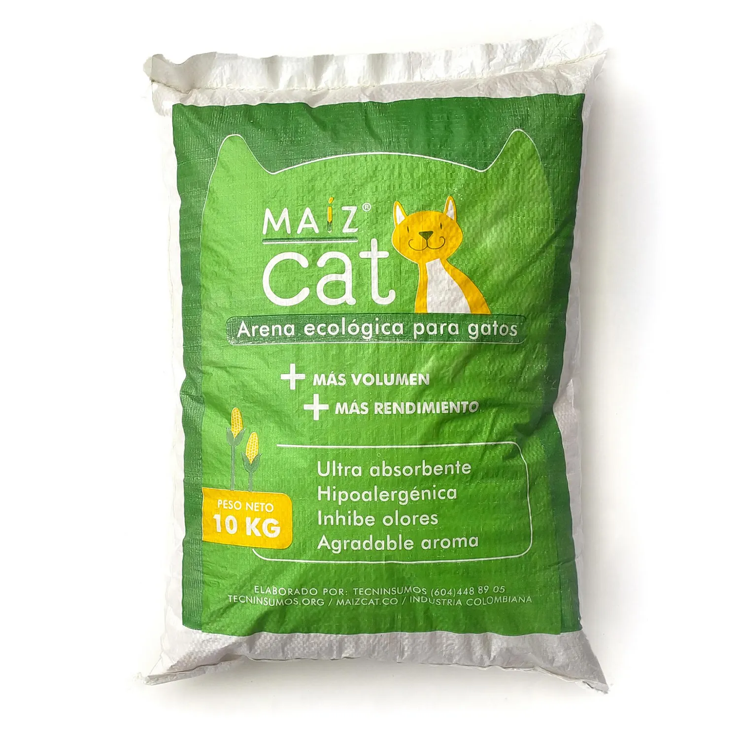 Arena Sanitaria Gato Ecológica Bio Aglomerante Absorbente Maíz Cat 10kg