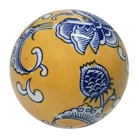 ESFERA FLORES CERAMICA 10X10 cm AMARILLO
