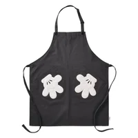 Disney Home Delantal Ajustable con Bolsillos Algodón Negro/blanco