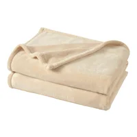 Cobija Piel De Conejo Cama Sencilla Color Beige