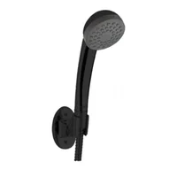 Teleducha Sencilla Con Manguera y Soporte Módena Negro Mate Stretto