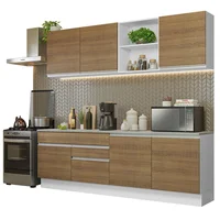 Cocina Integral Glamy 2.40 m con Encimeras Blanco/Marrón 06