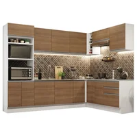Madesa Cocina Integral Esquinera Glamy 4.80m Blanco Marron 01