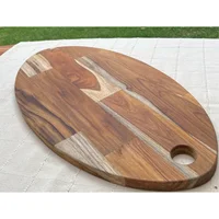 Tabla en Teca Ovalada Gran Formato 60x30x1.8