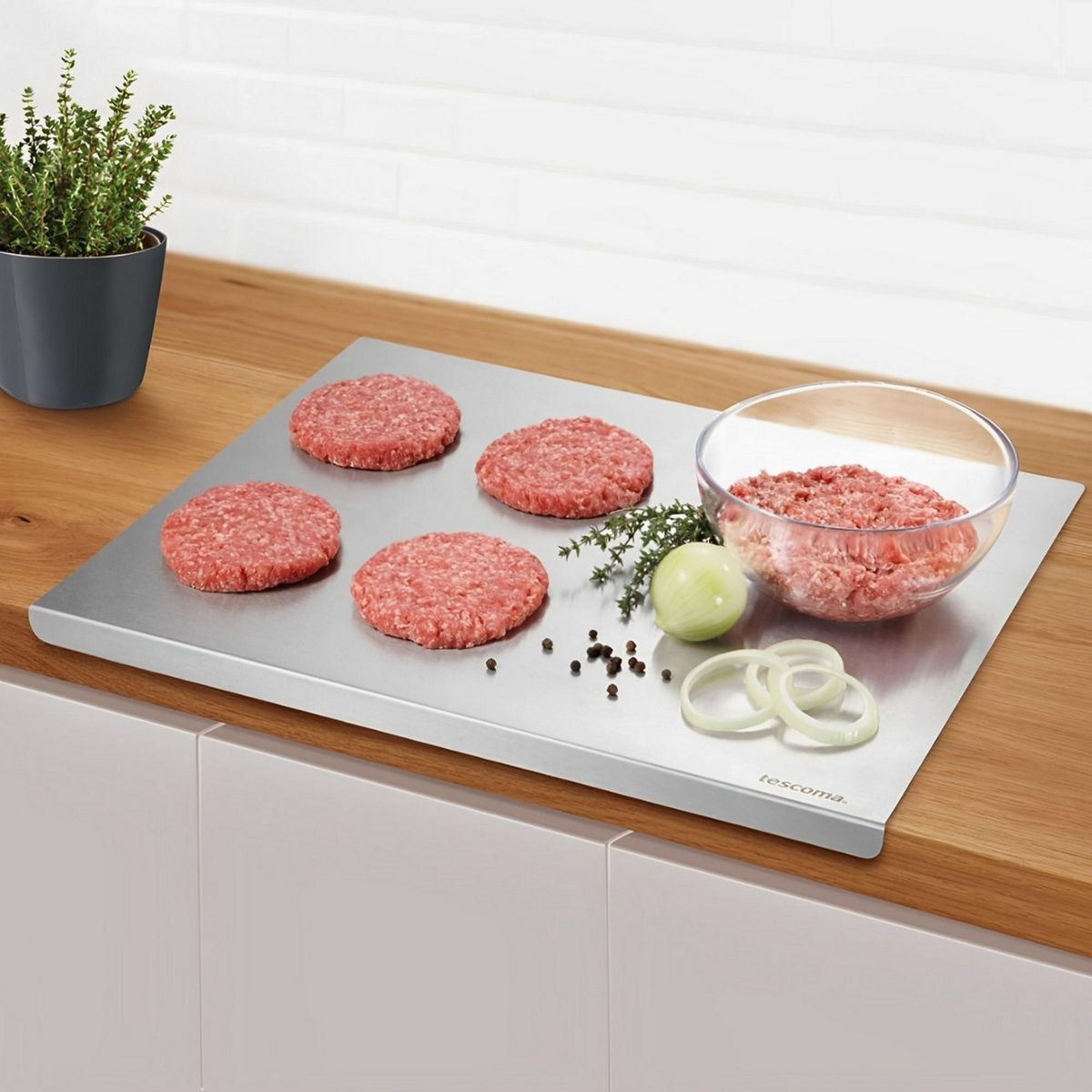 TESCOMA - Tabla de Acero Inoxidable Grandchef 45 X 35 cm