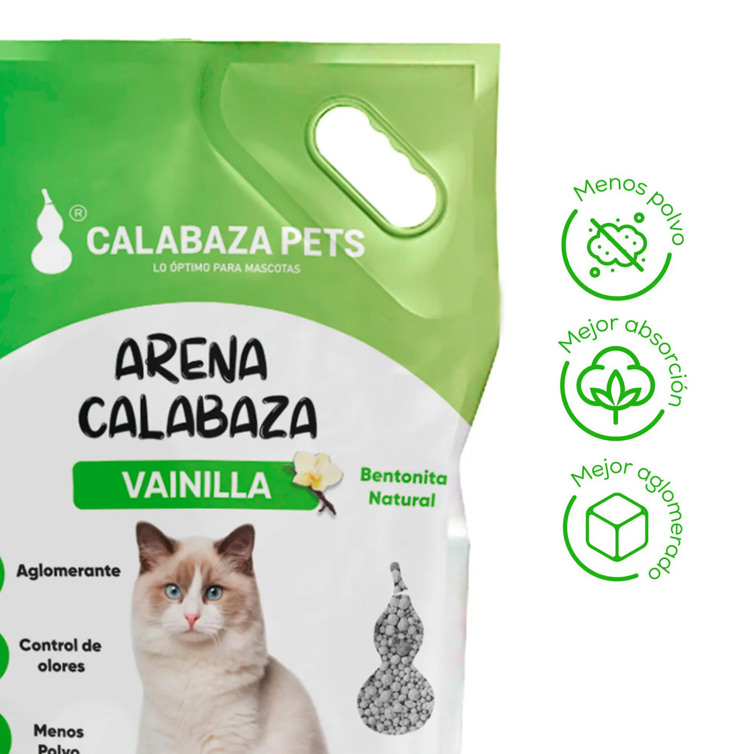 Arena Sanitaria Gato Aglomerante Bentonita Calabaza Vainilla 10kg 3