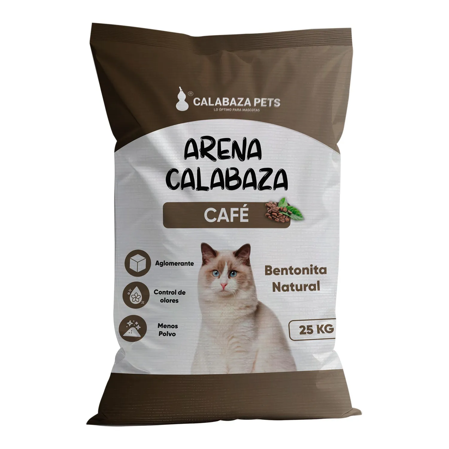 Arena Sanitaria Gato Aglomerante Bentonita  Calabaza Pets Cafe 25 kg