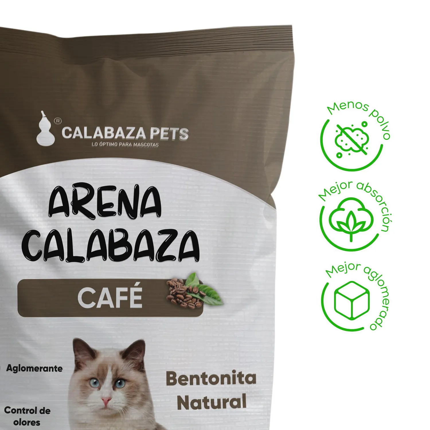 Arena Sanitaria Gato Aglomerante Bentonita  Calabaza Pets Cafe 25 kg 3