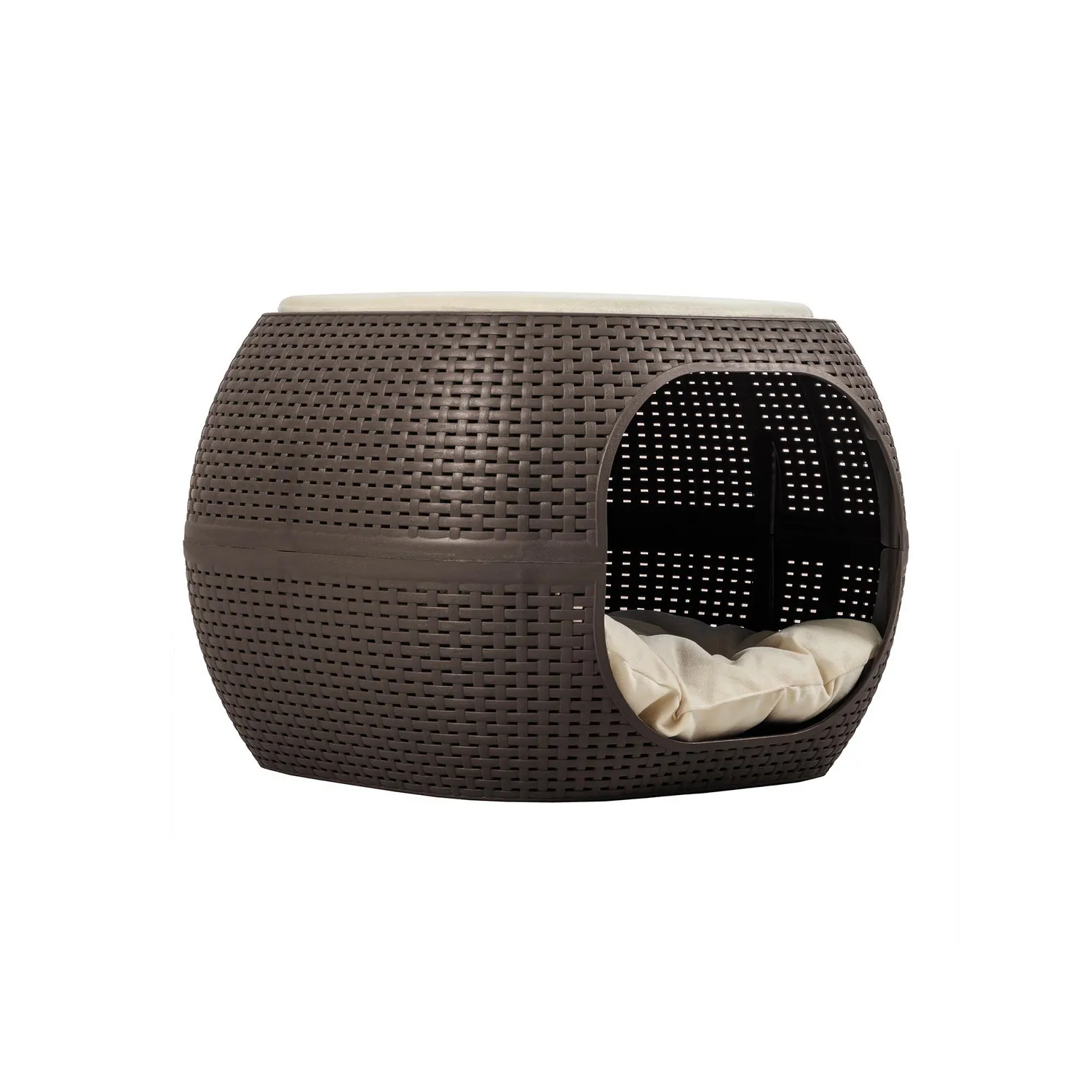 Cama Para Mascotas Ovalada 40x58x58cm Mocca Mq 6