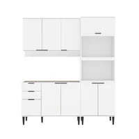 Bertolini Cocina Integral En Mdp 190cm Sin Meson En Mdp 9 Puertas Blanco