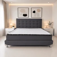 Combo Colchón Sencillo 100X190 Basecama y Cabecero Deco Gris