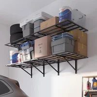 Estantería Flotante para Garaje en Negro Mate con Alta Capacidad de Carga