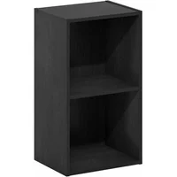 Estantería de Dos Compartimentos en Color Blackwood con Diseño Compacto y Elegante