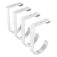 Set de Cuatro Ganchos Planos Blancos para Estanterías de Garaje con Alta Resistencia
