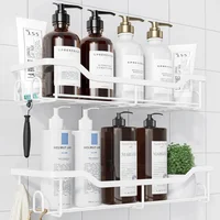 Estante de Ducha Adhesivo Blanco en Acero Inoxidable para Baño Moderno