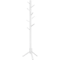 Perchero de Madera Blanca con Base Triangular y Altura Ajustable