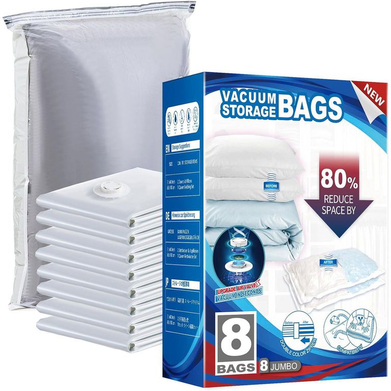 Pack De 5 Bolsas De Almacenamiento Al Vacío Jumbo – Ahorra Espacio En Ropa Y Viaje (Tamaños Variados)