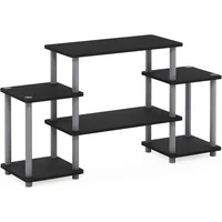 Mesa de Entretenimiento Furinno Negra con Gris de Diseño Compacto y Moderno