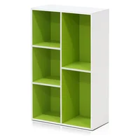 Biblioteca de Cinco Cubos en Blanco con Verde para Espacios Creativos y Funcionales