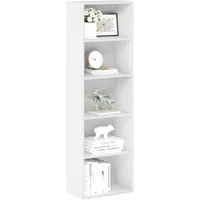 Biblioteca Vertical de Cinco Niveles en Blanco para Organización Versátil