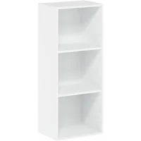 Biblioteca de Tres Niveles con Diseño Minimalista en Color Blanco