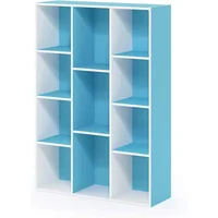 Estantería Furinno Luder de Once Cubos en Blanco con Azul Claro