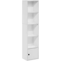 Estantería Furinno Luder de Cinco Cubos con Gabinete Inferior en Blanco