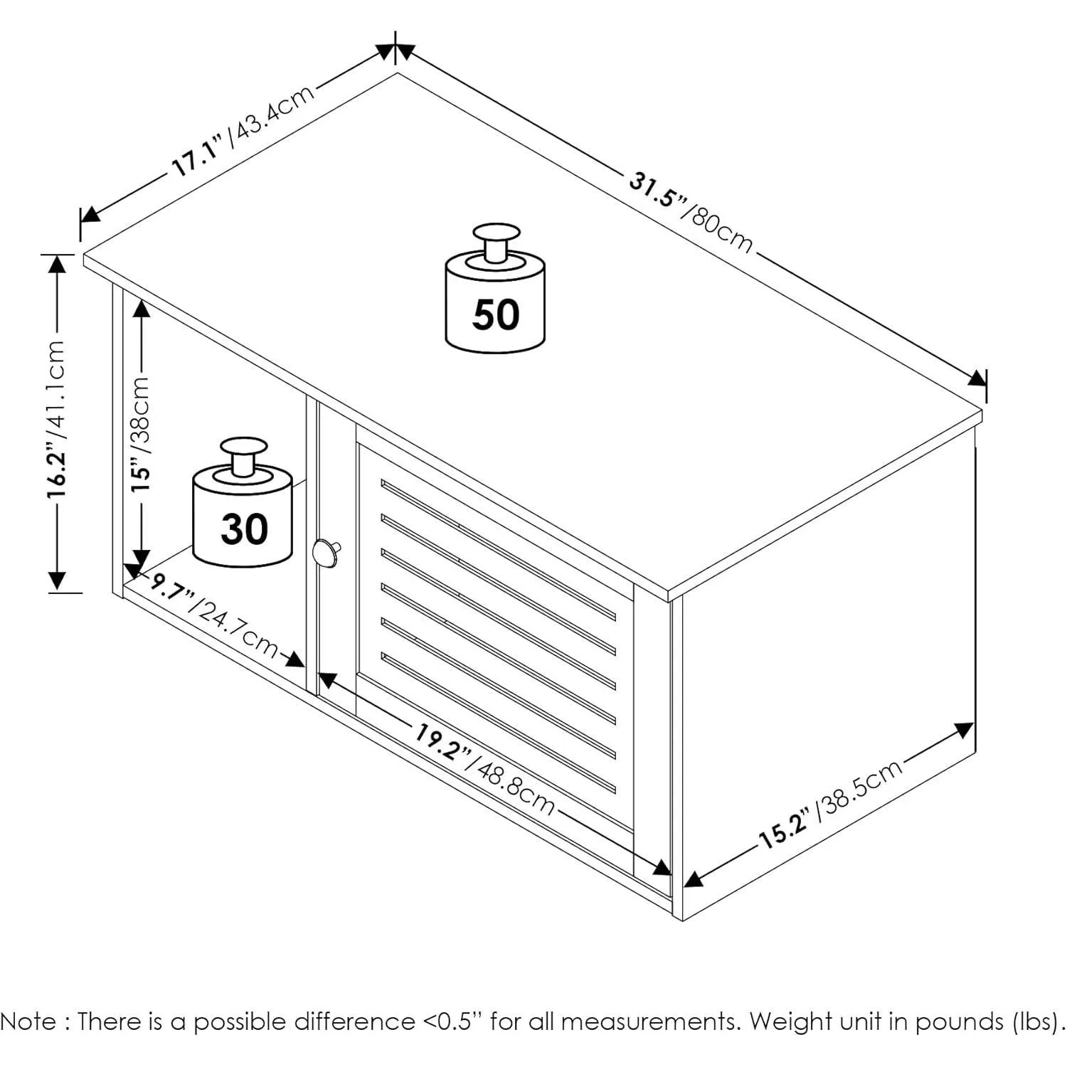 Caja Furinno Farmhouse con Divisor y Diseño Elegante para Gatos