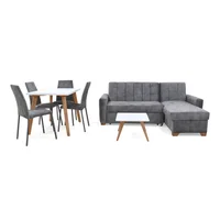 Sala Apolo y Comedor Lugo Matiz 94X418X232 Gris