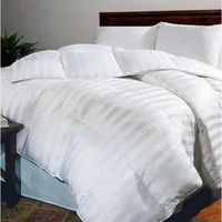 Plumón Sateen Stripe Doble + 2 Funda Doble Blanco Set X 6 Unidades