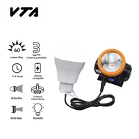 Kit Linterna Manos Libres Recargable Con Bombillo